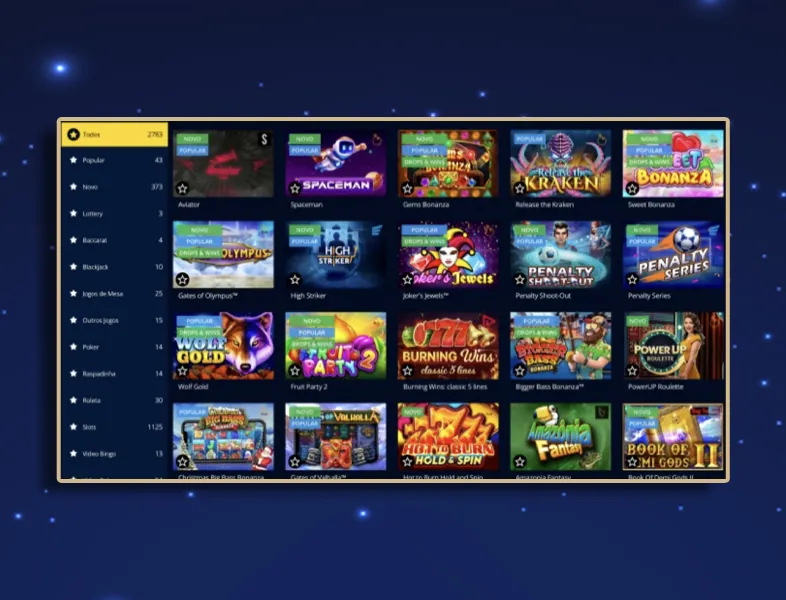 Pesquisa de jogos no cassino