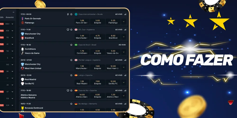 Instruções sobre como apostar no futebol